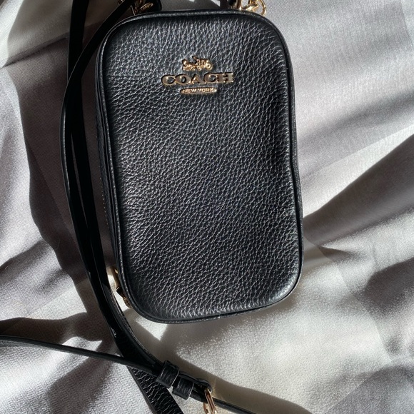 Coach Handbags - Coach Black Pebbled Leather Mini Bag